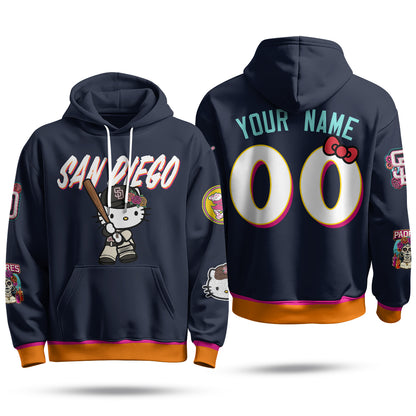 San Diego Padres x Meow KT Custom Hoodie - Stitched