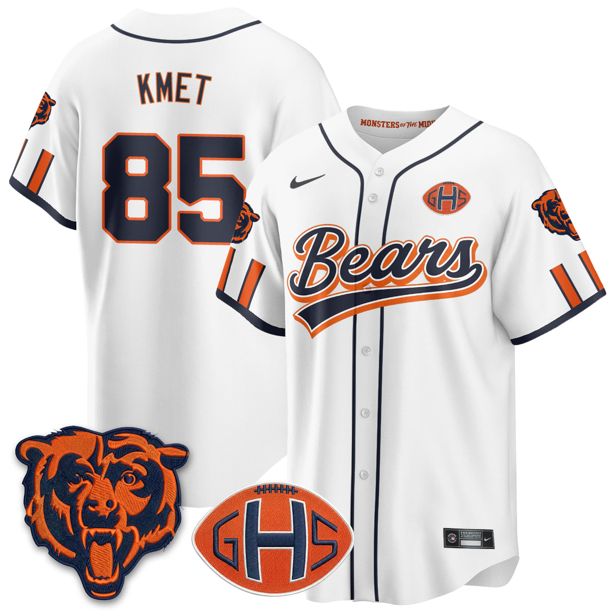 Chicago Bears 2026 Rivalries Baseball Vapor Jersey - Stitched