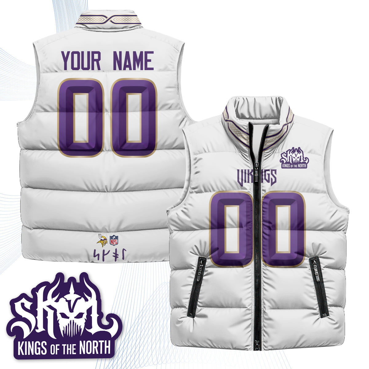 Minnesota Vikings 2026 Rivalries Custom Puffer Vest - Printed