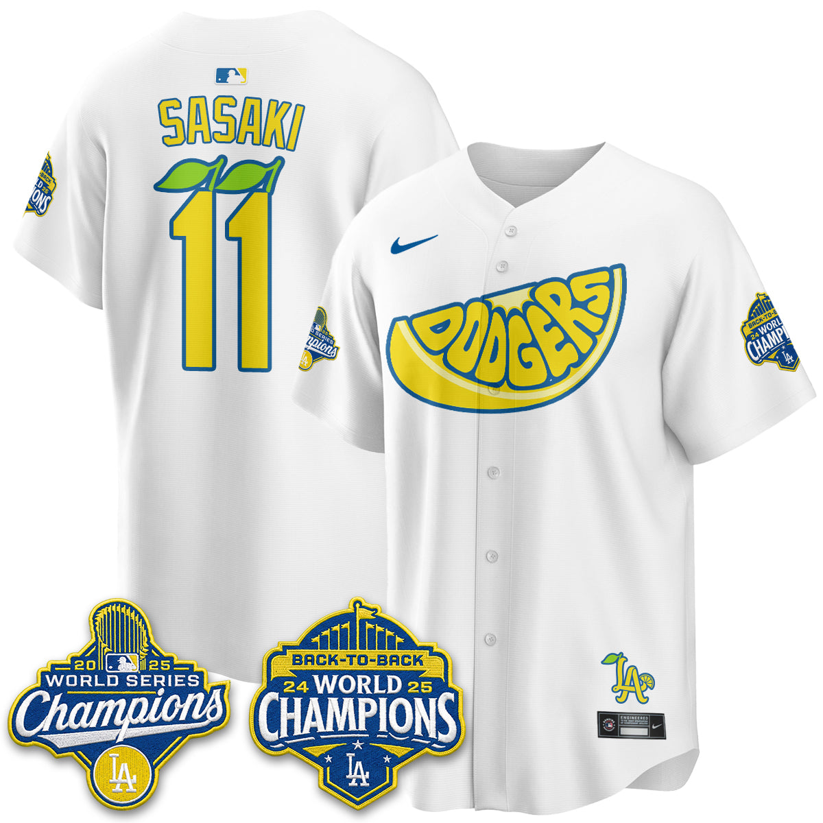 Los Angeles Dodgers Lemonade Collection Vapor Jersey - Stitched