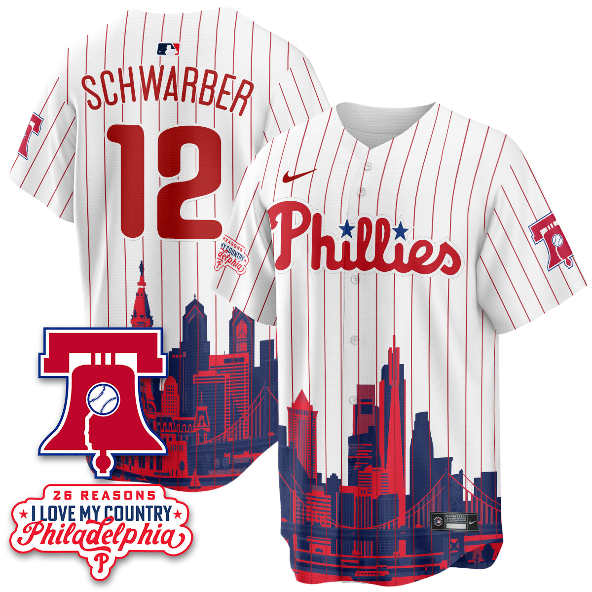 Philadelphia Phillies "26 Reasons I Love My Country" Edition Vapor Jersey - Stitched