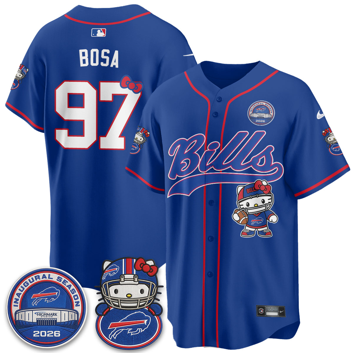 BUF x Meow  Vapor Baseball Jersey - Stitched