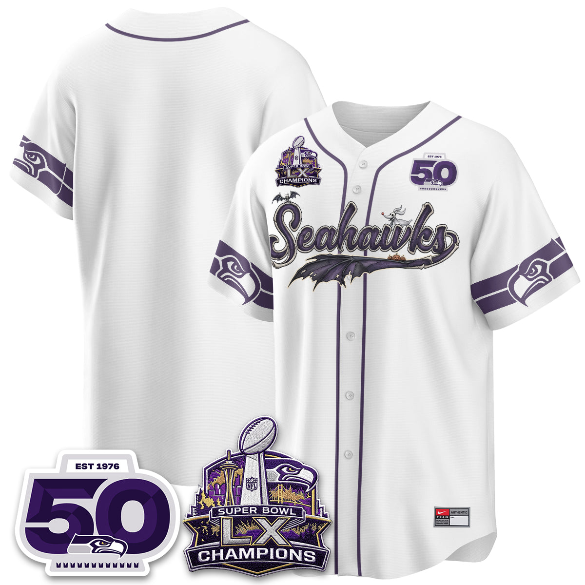 Seattle Seahawks 2026 Nightmare Edition Vapor Baseball Jersey - Stitched