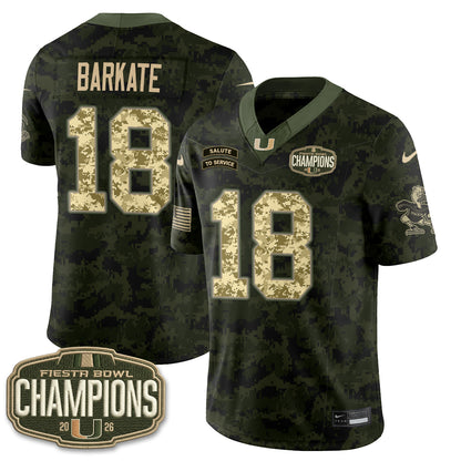 Miami Hurricanes 2026 Salute to Service Vapor Jersey - Stitched