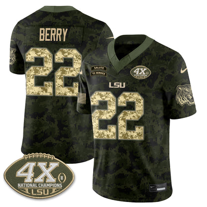 LSU Tigers 2026 Salute to Service Vapor Jersey - Stitched