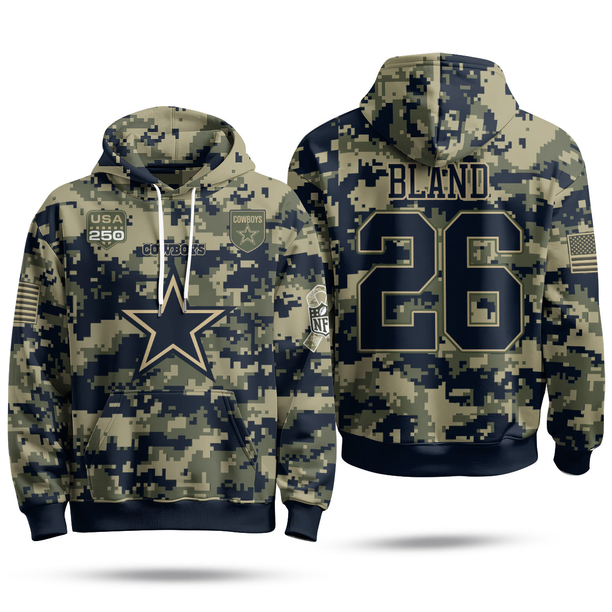 DAL 2026 Salute To Service Edition Pullover Hoodie - Printed