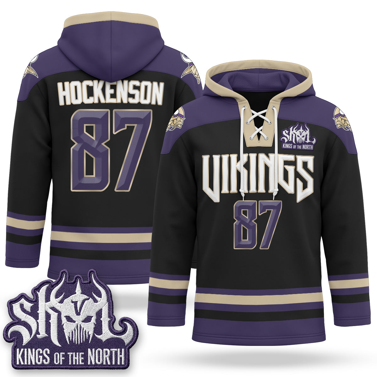 Minnesota Vikings 2026 Rivalries Fleece-Lined Hockey Hoodie - Stitched