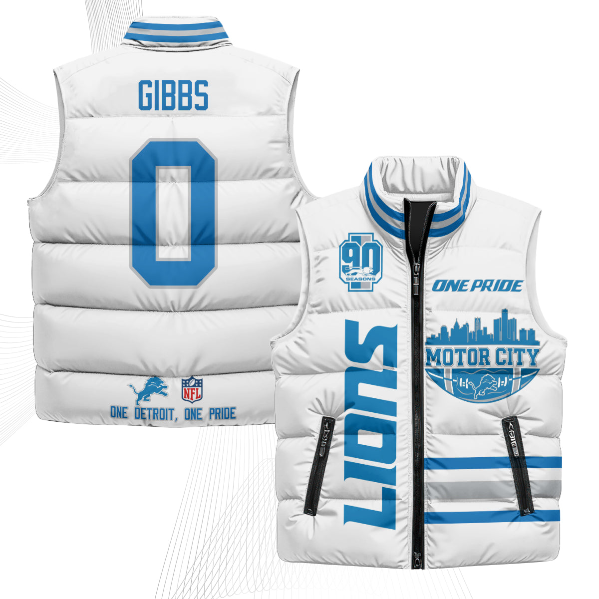 DET Motor City Puffer Vest - Printed