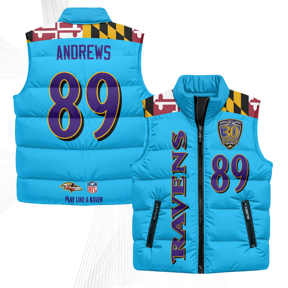BAL Maryland Puffer Vest - Printed