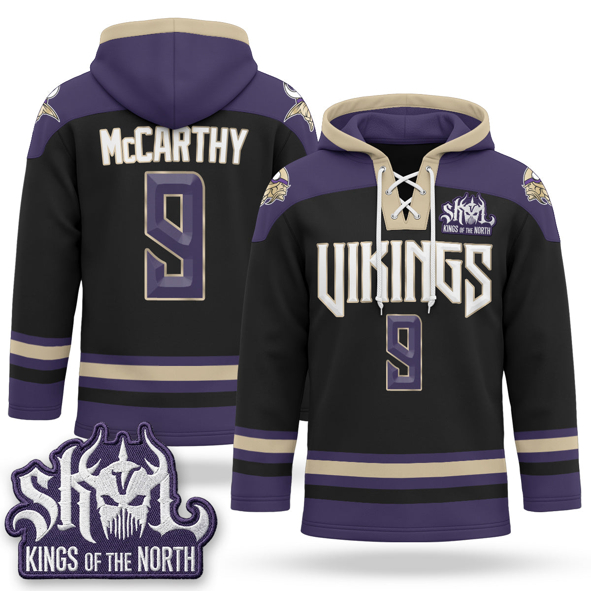 Minnesota Vikings 2026 Rivalries Fleece-Lined Hockey Hoodie - Stitched