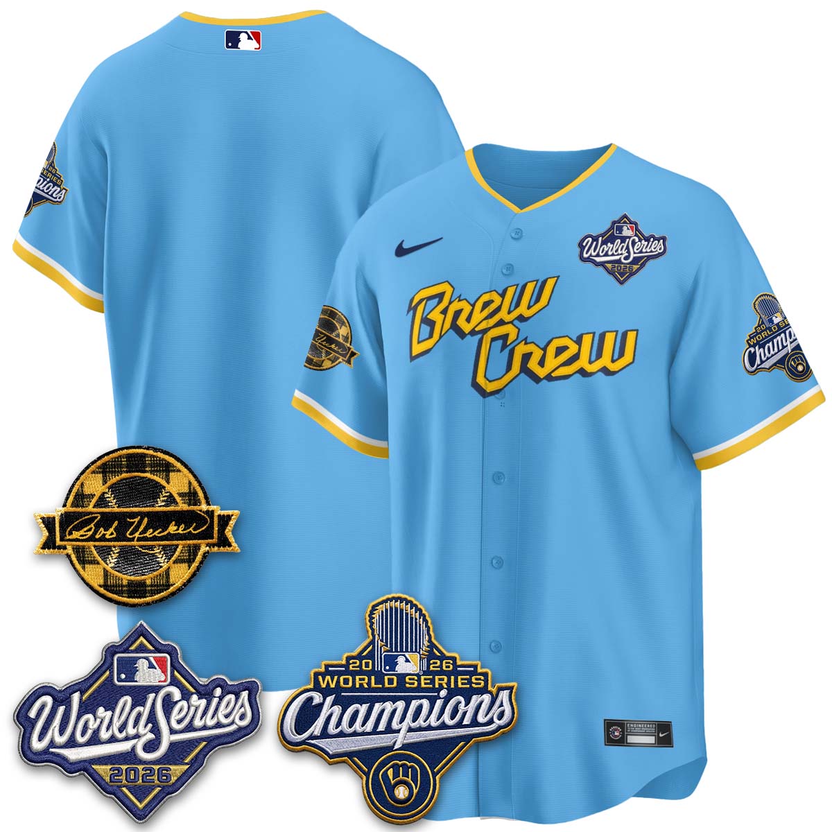MIL 2026 WS Champions - Bob Uecker Patch Vapor Jersey - Stitched