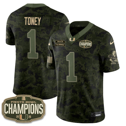 Miami Hurricanes 2026 Salute to Service Vapor Jersey - Stitched