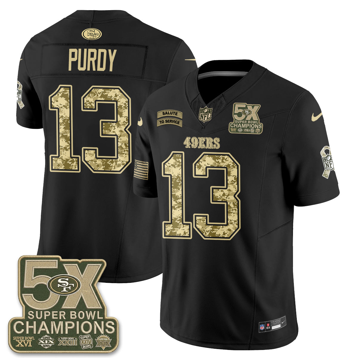 San Francisco 49ers 2026 Salute to Service V2 Vapor Jersey - Stitched