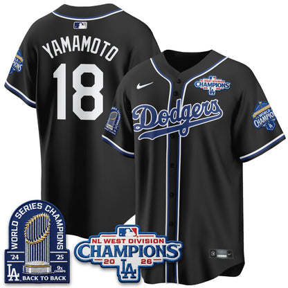 LAD 2026 NL West Champs Vapor Jersey- Stitched