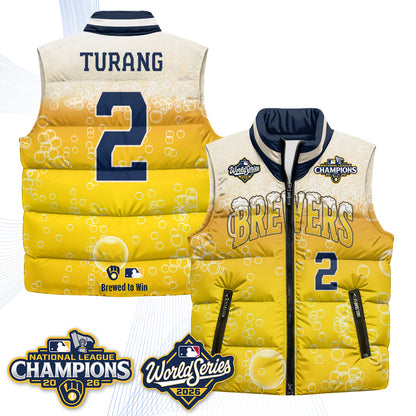 MIL "Pitcher & Pint" 2026 NL Champions Puffer Vest - Printed