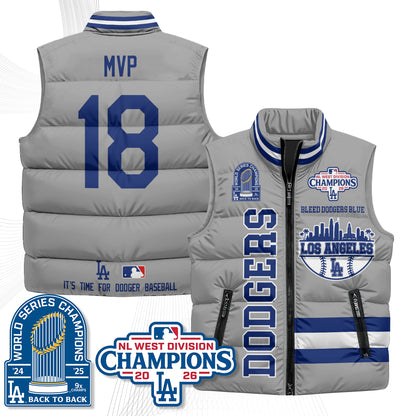 LAD "Bleed Blue" Puffer Vest - Printed