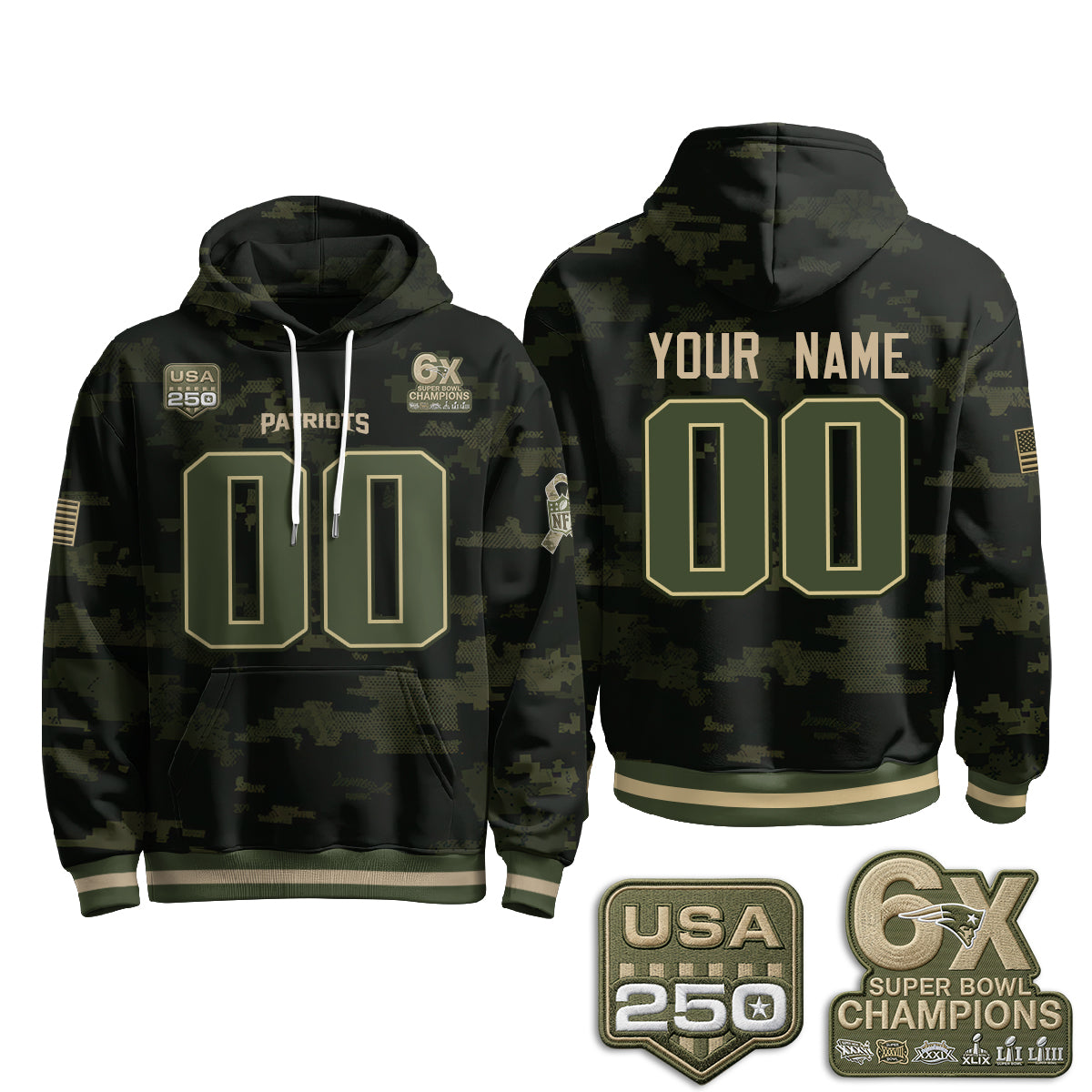 NE 2026 Salute To Service Edition Pullover Custom Hoodie - Printed