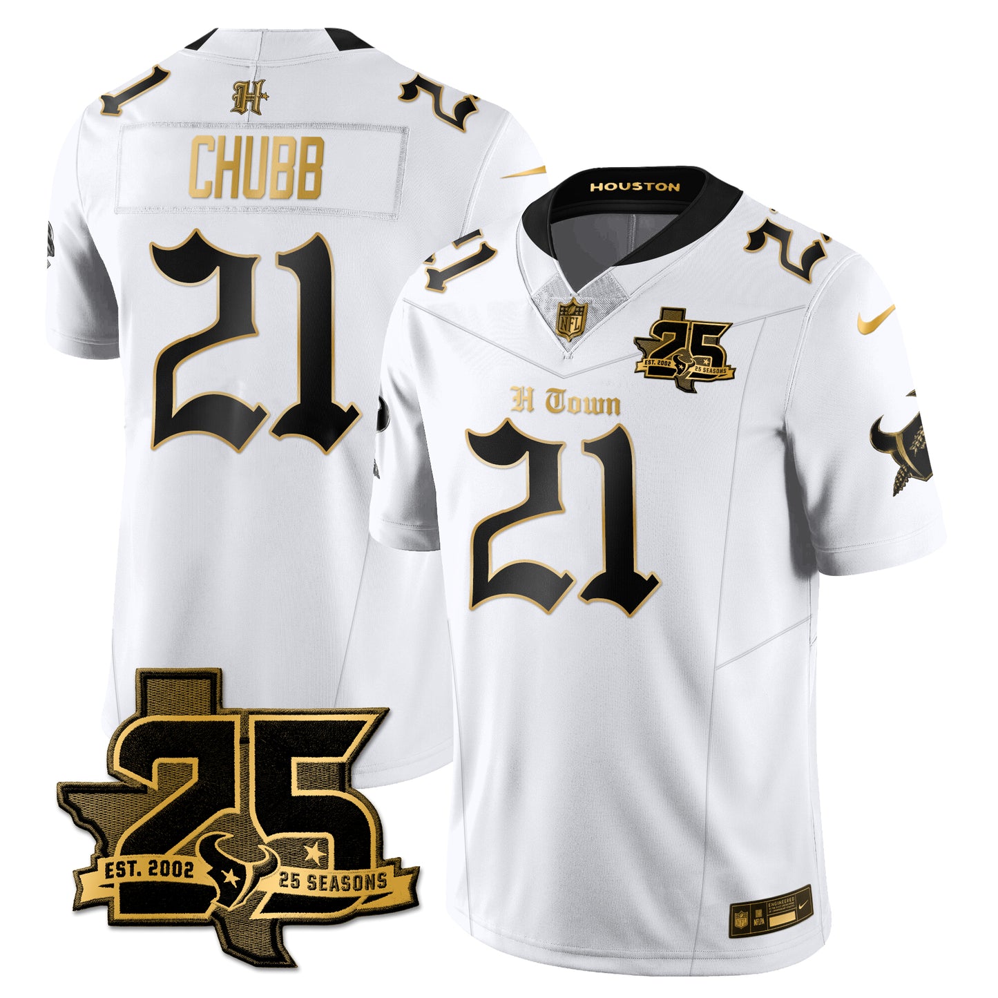 HOU 25th Seasons in 2026 Gothic Vapor Gold Edition Limited Jersey - All Stitched
