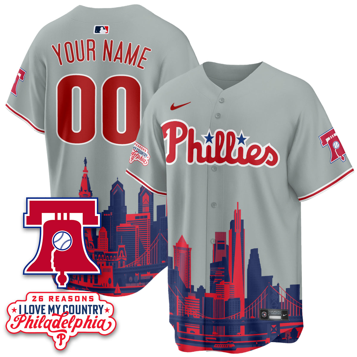 Philadelphia Phillies "26 Reasons I Love My Country" Edition Vapor Custom Jersey - Stitched