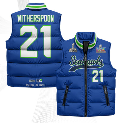 Seattle Seahawks S.Bowl Champs Puffer Vest - Printed