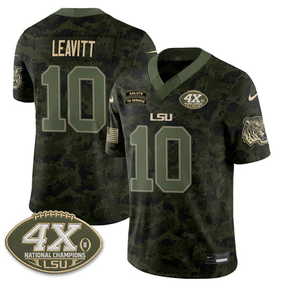LSU Tigers 2026 Salute to Service Vapor Jersey - Stitched