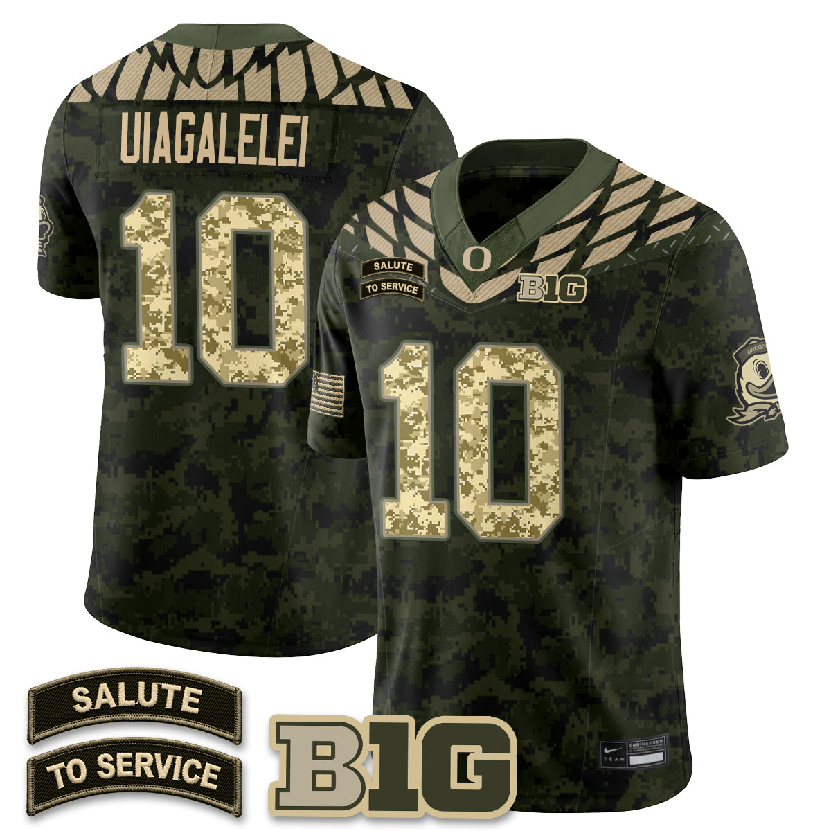 Oregon Ducks 2026 Salute to Service Vapor Jersey - Stitched