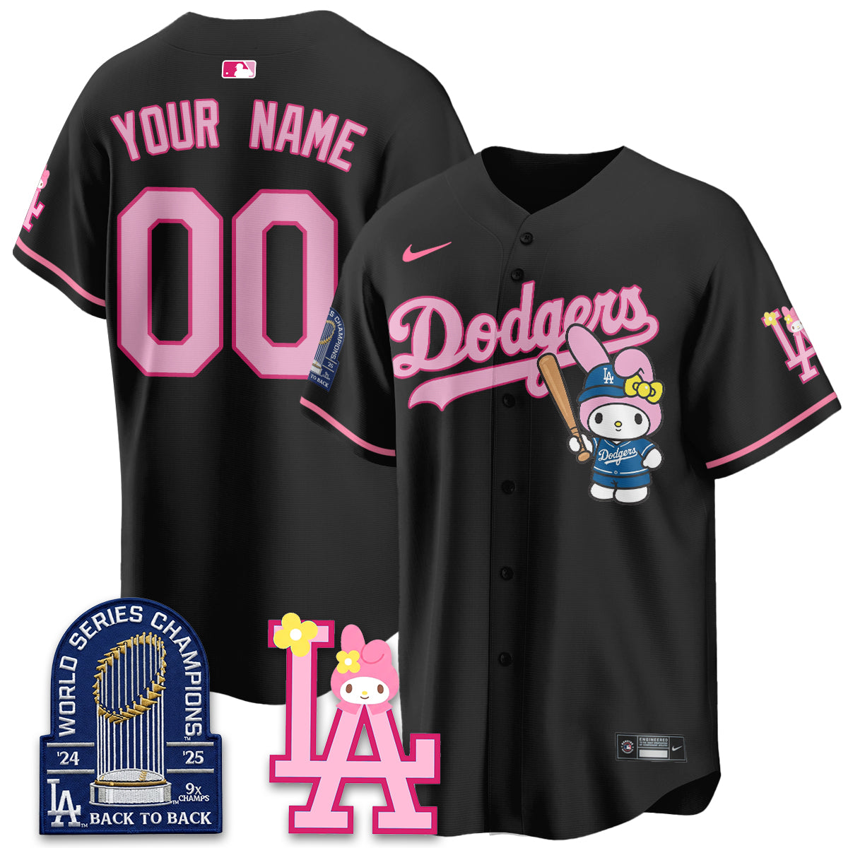 Los Angeles Dodgers My Melody Edition Vapor Custom Jersey - Stitched