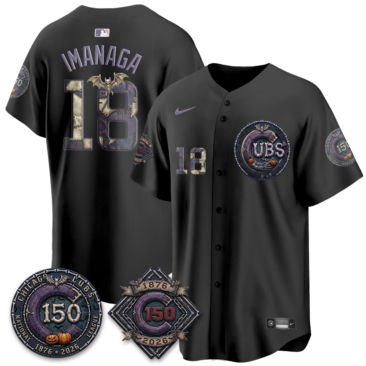 Chicago Cubs Nightmare Edition Vapor Limited Jersey - Printed