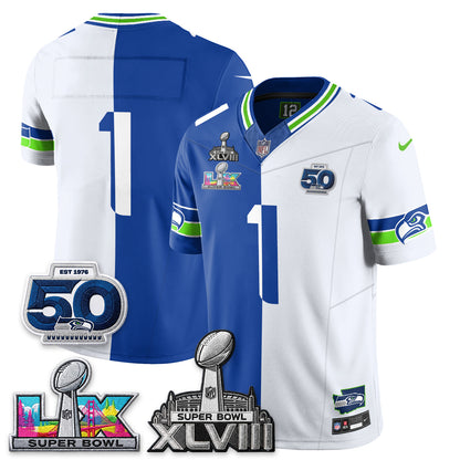 Seattle Seahawks SB LX Champs Split Edition Vapor Jersey - Stitch