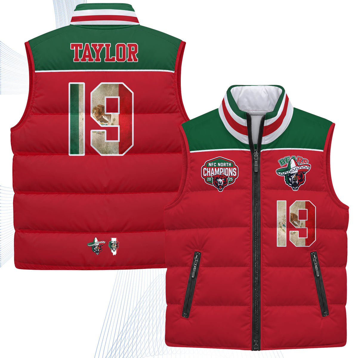 CHI Mexico Style Puffer Vest - Printed V2