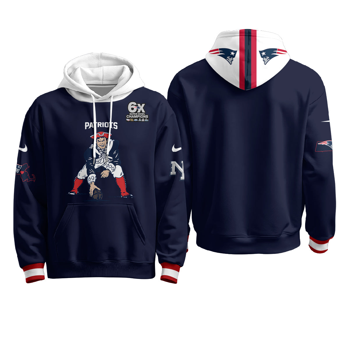 New England Patriots Minuteman Edition Hoodie - Stitched