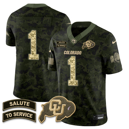 Colorado Buffaloes 2026 Salute to Service Vapor Jersey - Stitched