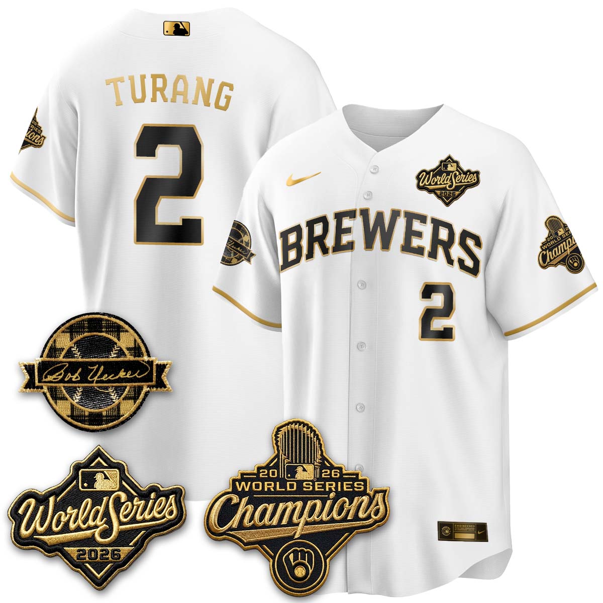 MIL 2026 WS Champions - Bob Uecker Patch Vapor Jersey - Stitched