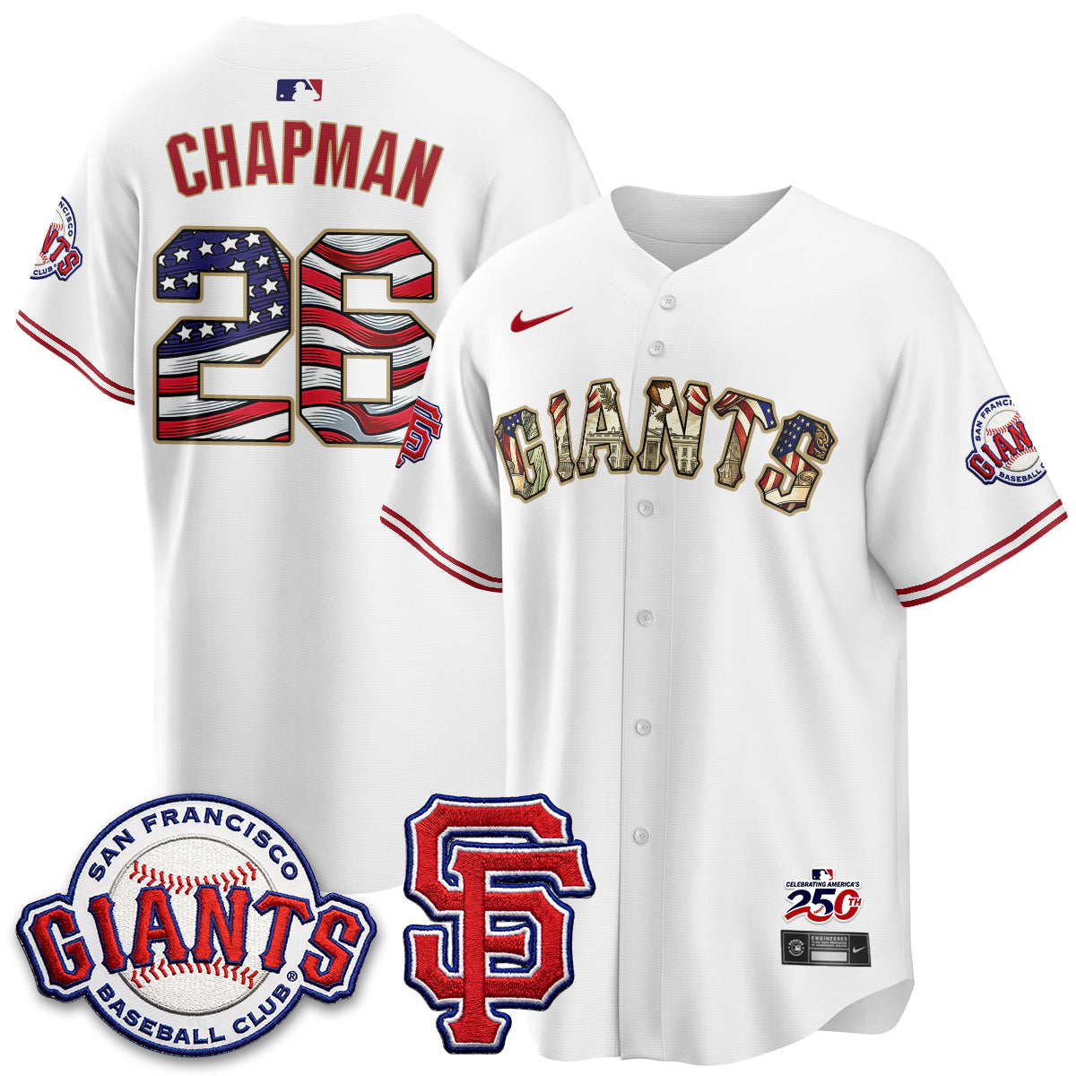 San Francisco Giants2026 Independence Day USA Jersey - All Stitched