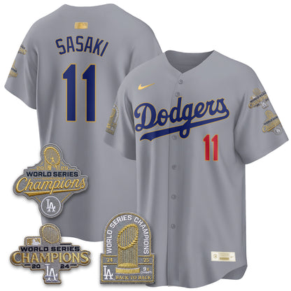 LAD Gold Collection Stadium Vapor Limited Jersey - Back to Back 9x Champs - All Stitched