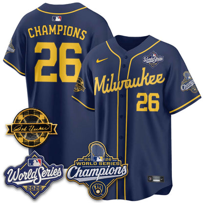 MIL 2026 WS Champions - Bob Uecker Patch Vapor Jersey - Stitched