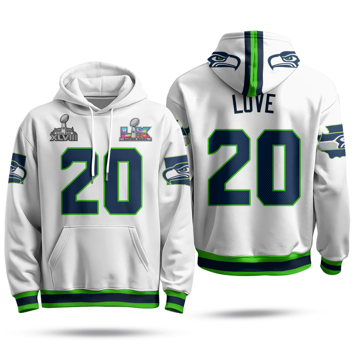 Seattle Seahawks S.Bowl Champs Hoodie - Stitched