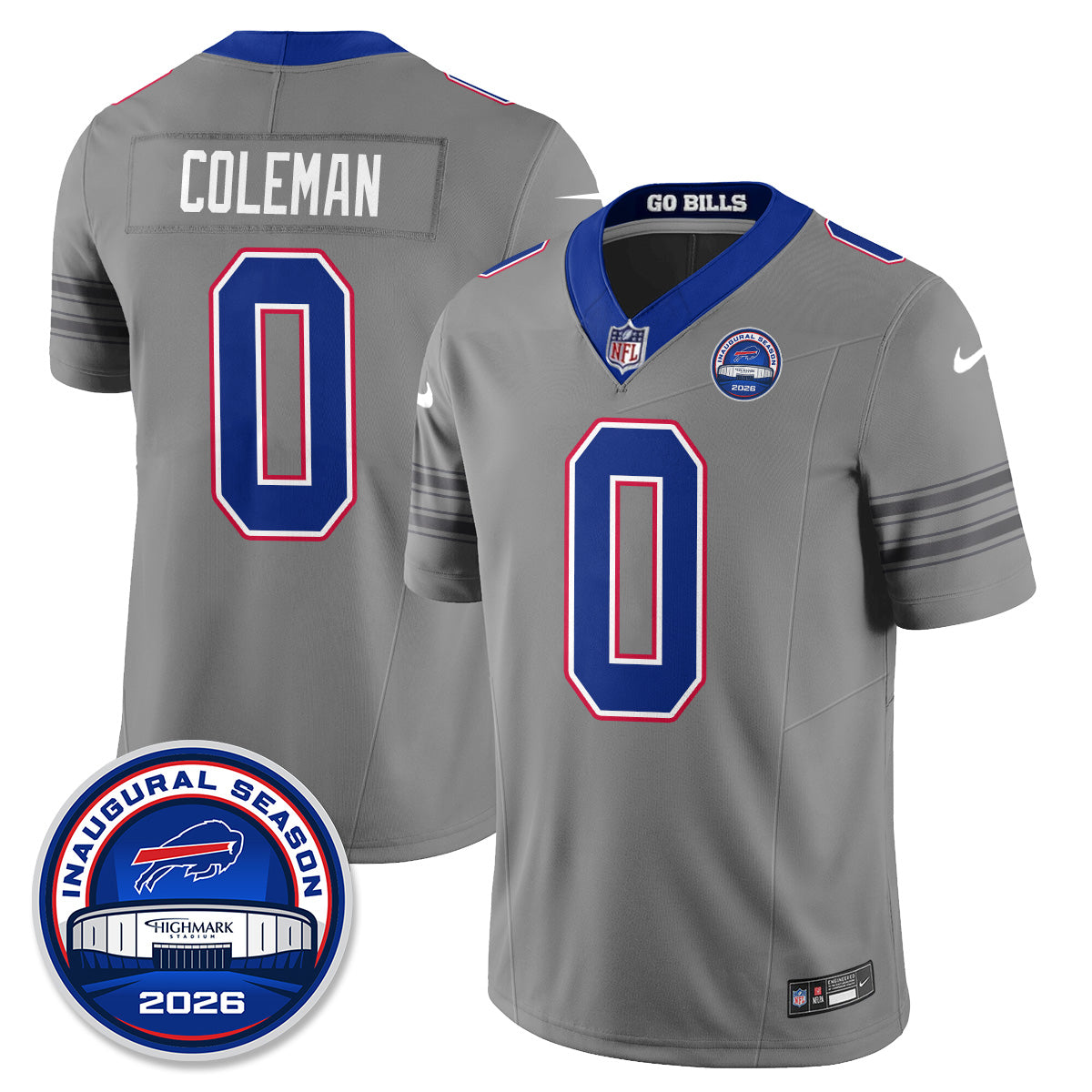 Buffalo Bills Gray Nickel City Vapor Jersey - Stitched