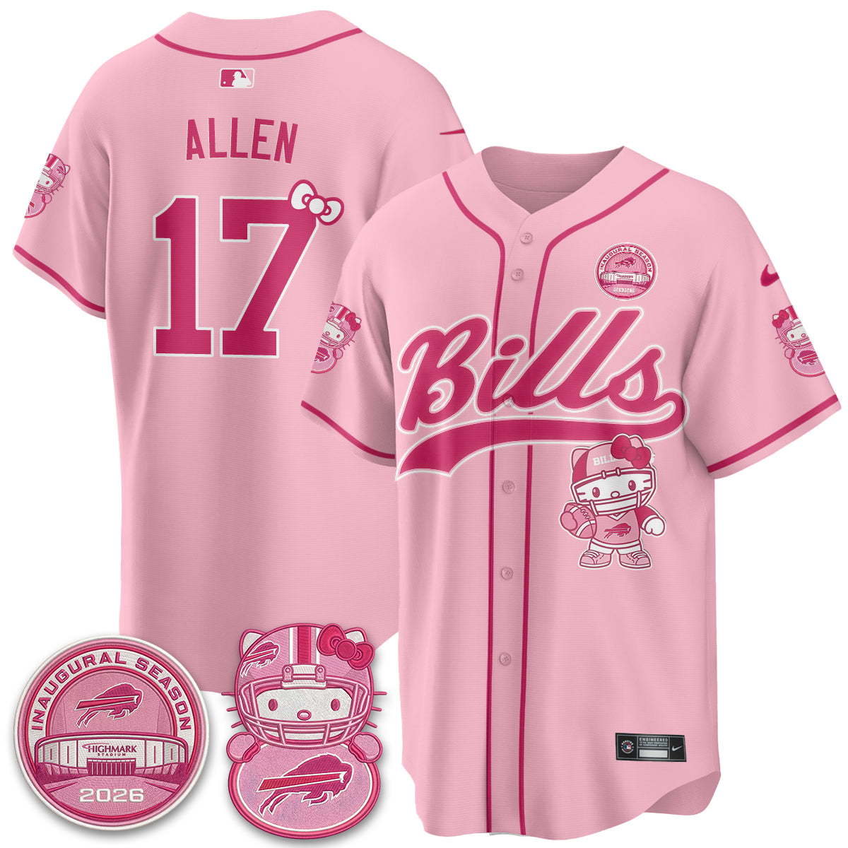 BUF x Meow  Vapor Baseball Jersey - Stitched