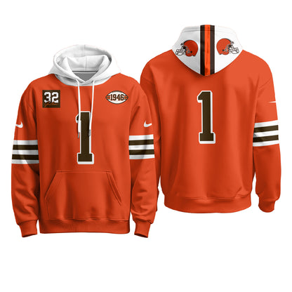 CLE 1946 Anniversary Patch Fleece Hoodie - Printed