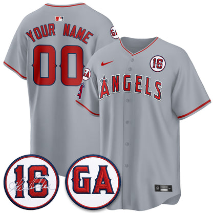 LAA Garret Anderson Tribute Patch Vapor Premier Limited Custom Jersey - All Stitched