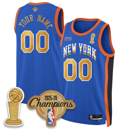 New York Knicks Champions Night Custom Vapor Jersey - Stitched