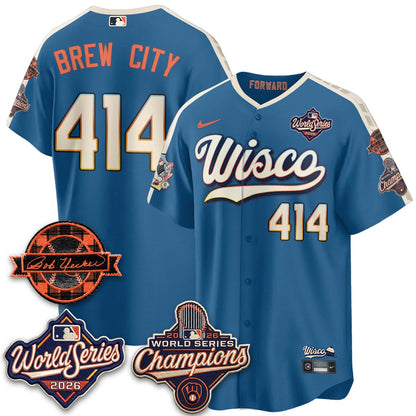 MIL 2026 WS Champions - Bob Uecker Patch Vapor Jersey - Stitched