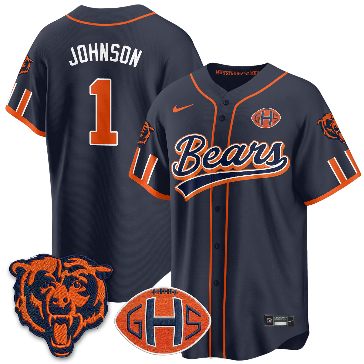 Chicago Bears 2026 Rivalries Baseball Vapor Jersey - Stitched