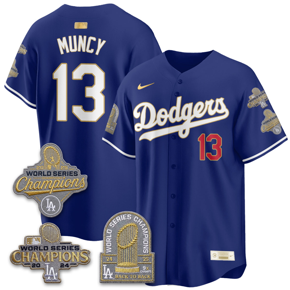 LAD Gold Collection Stadium Vapor Limited Jersey - Back to Back 9x Champs - All Stitched