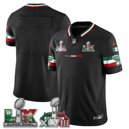 Seattle Seahawks Mexico Edition Vapor Jersey V2- Stitch