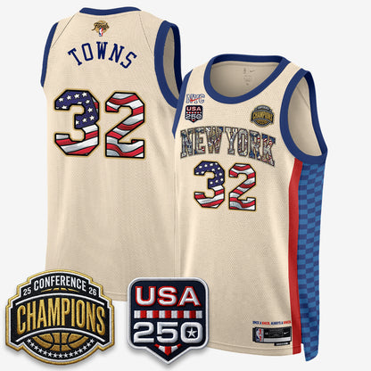 New York Knicks 2026 NBA Eastern Conference Champions x Fourth of July Vapor Jersey - Stitched