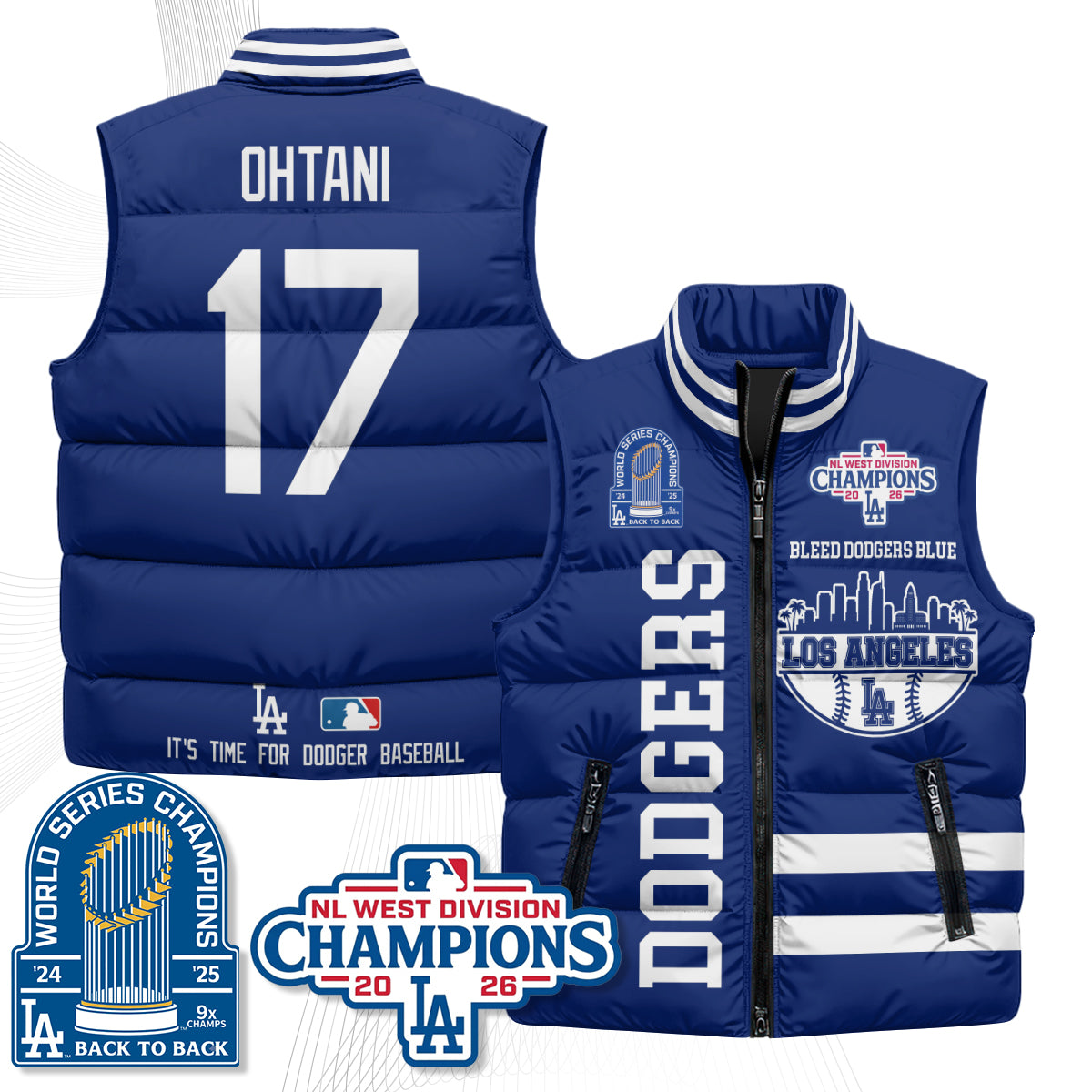 LAD "Bleed Blue" Puffer Vest - Printed