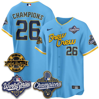 MIL 2026 WS Champions - Bob Uecker Patch Vapor Jersey - Stitched
