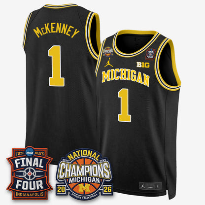 MICH Men's Basketball National Champions Big Text Limited Vapor Jersey - All Stitched